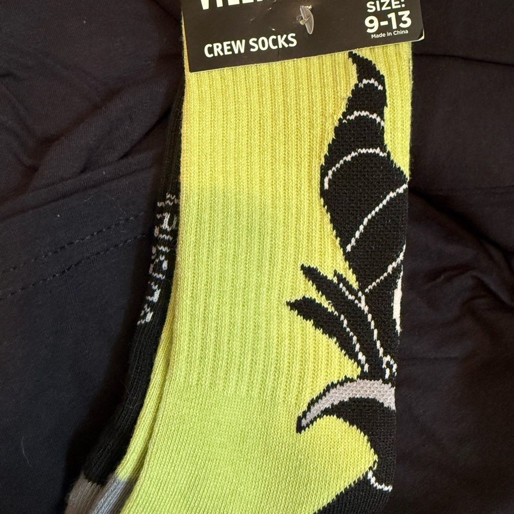 Lime and Black Crew Socks